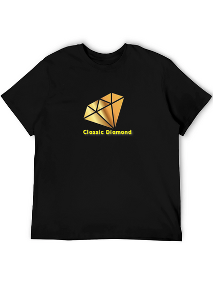 Classic Diamond Graphic Tee - Black Cotton T-Shirt