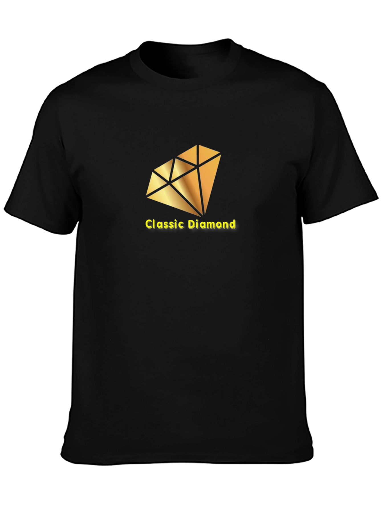 Classic Diamond Graphic Tee - Black Cotton T-Shirt