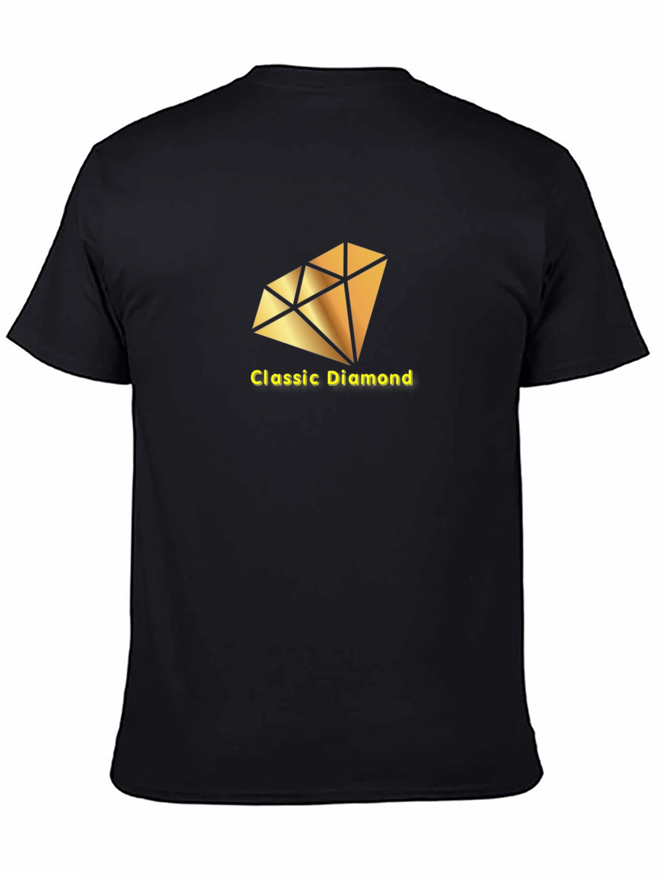 Classic Diamond Graphic Tee - Black Cotton T-Shirt