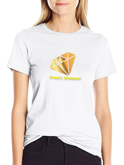 Classic Diamond Graphic Tee - Black Cotton T-Shirt