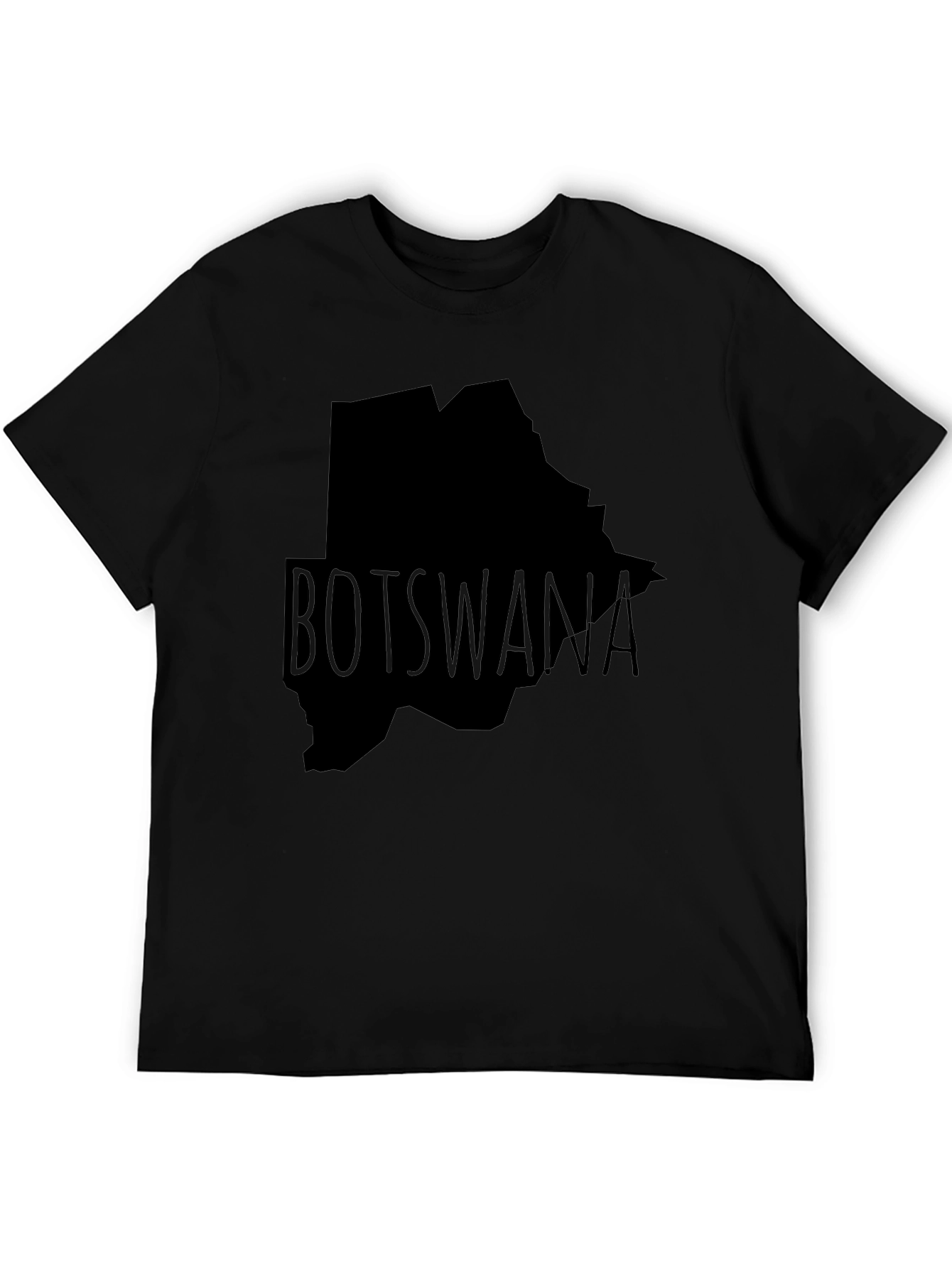 Botswana Map Graphic T-Shirt - Black