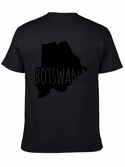 Botswana Map Graphic T-Shirt - Black