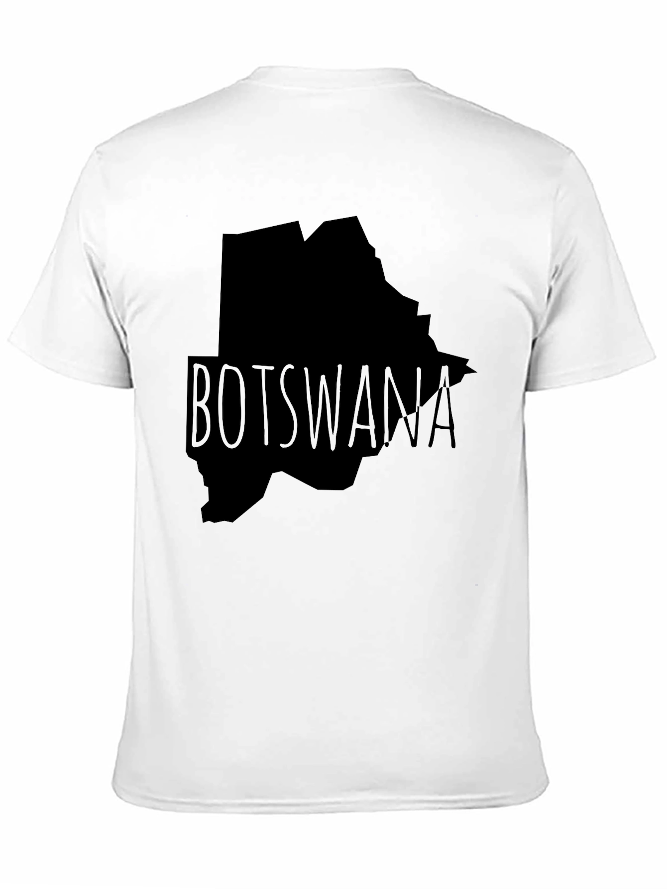 Botswana Map Graphic T-Shirt - Black