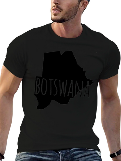 Botswana Map Graphic T-Shirt - Black