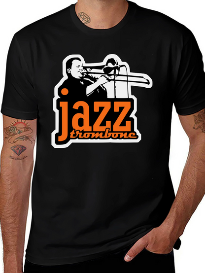 Jazz Trombone Graphic Tee - Black