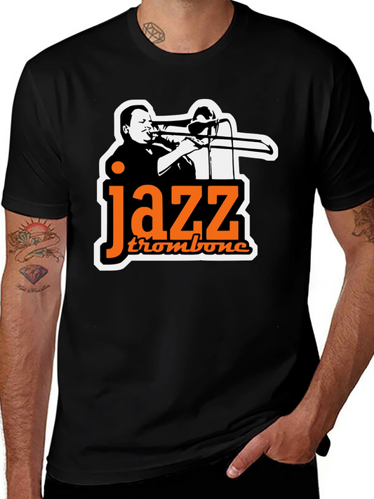 Jazz Trombone Graphic Tee - Black