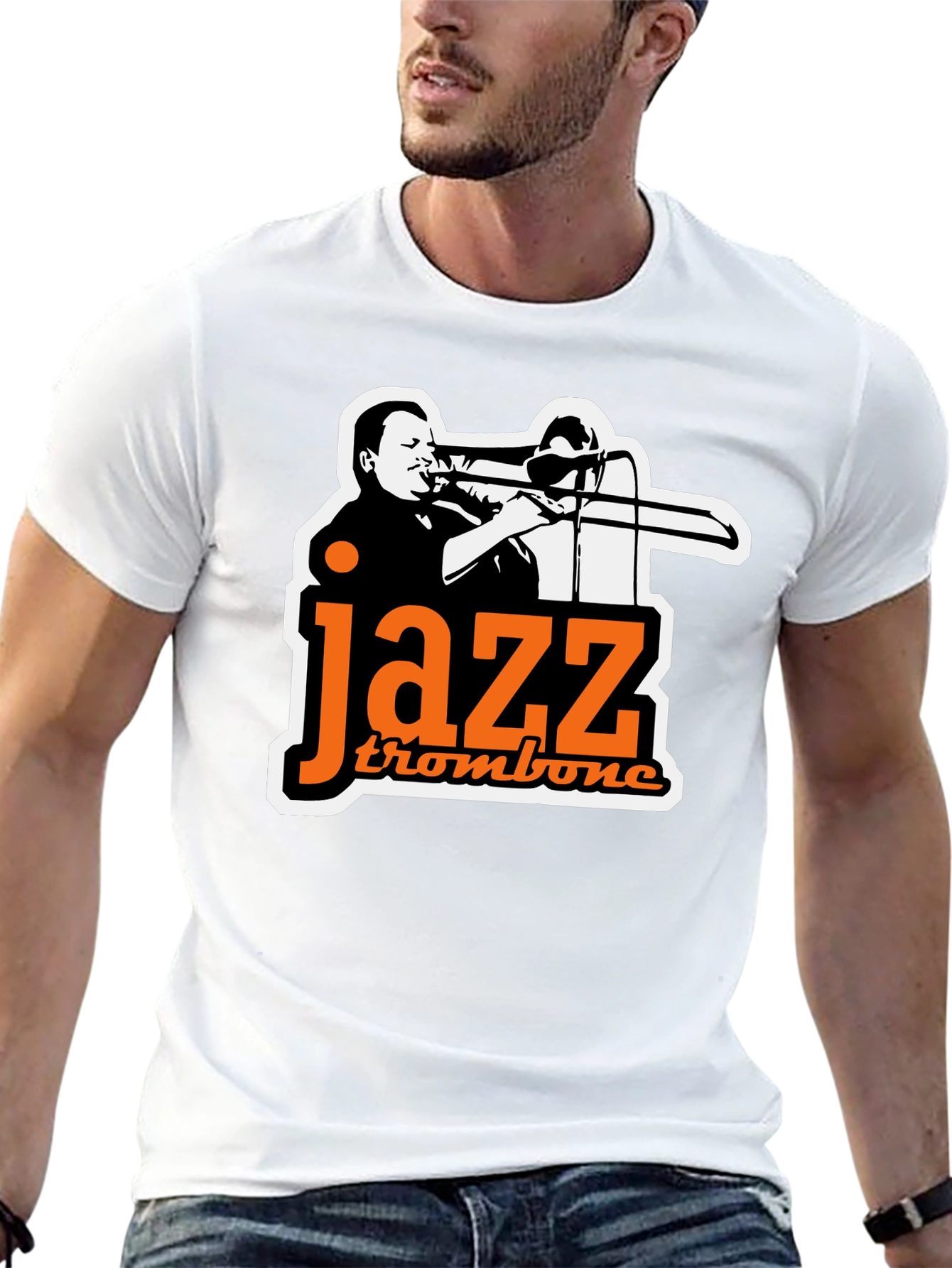 Jazz Trombone Graphic Tee - Black