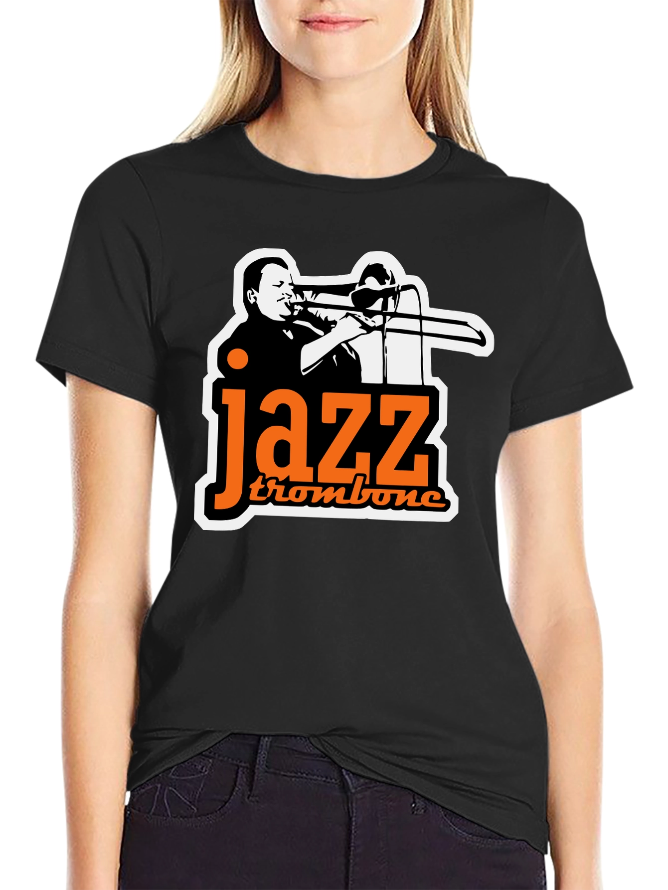 Jazz Trombone Graphic Tee - Black