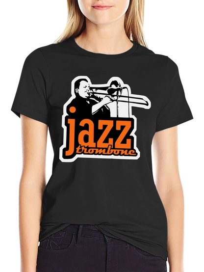 Jazz Trombone Graphic Tee - Black