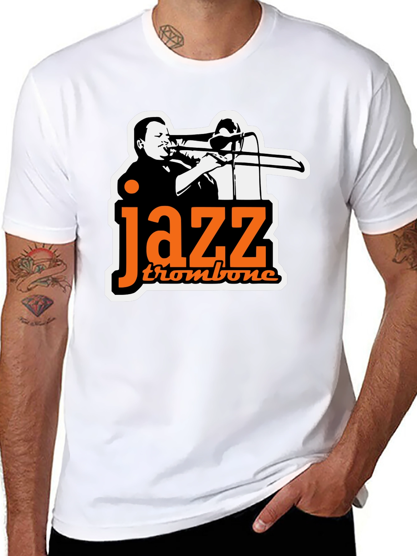 Jazz Trombone Graphic Tee - Black