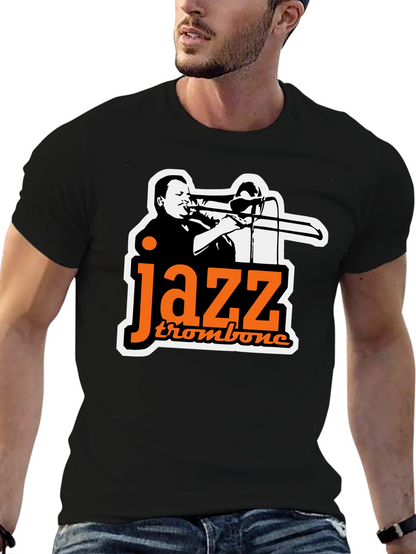 Jazz Trombone Graphic Tee - Black