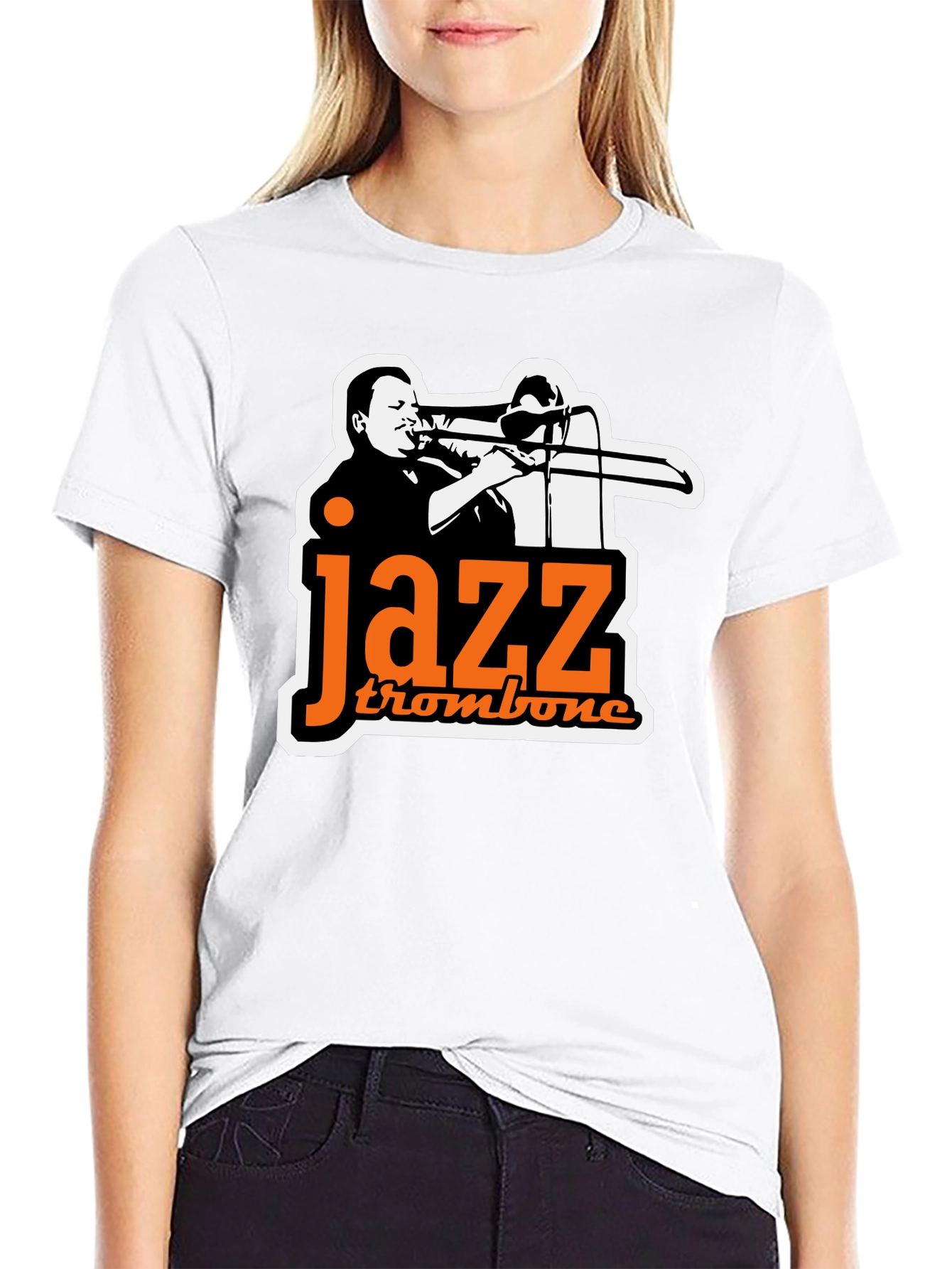Jazz Trombone Graphic Tee - Black