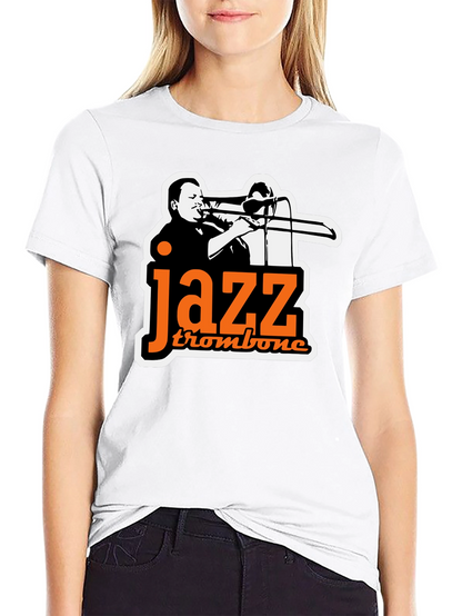 Jazz Trombone Graphic Tee - Black