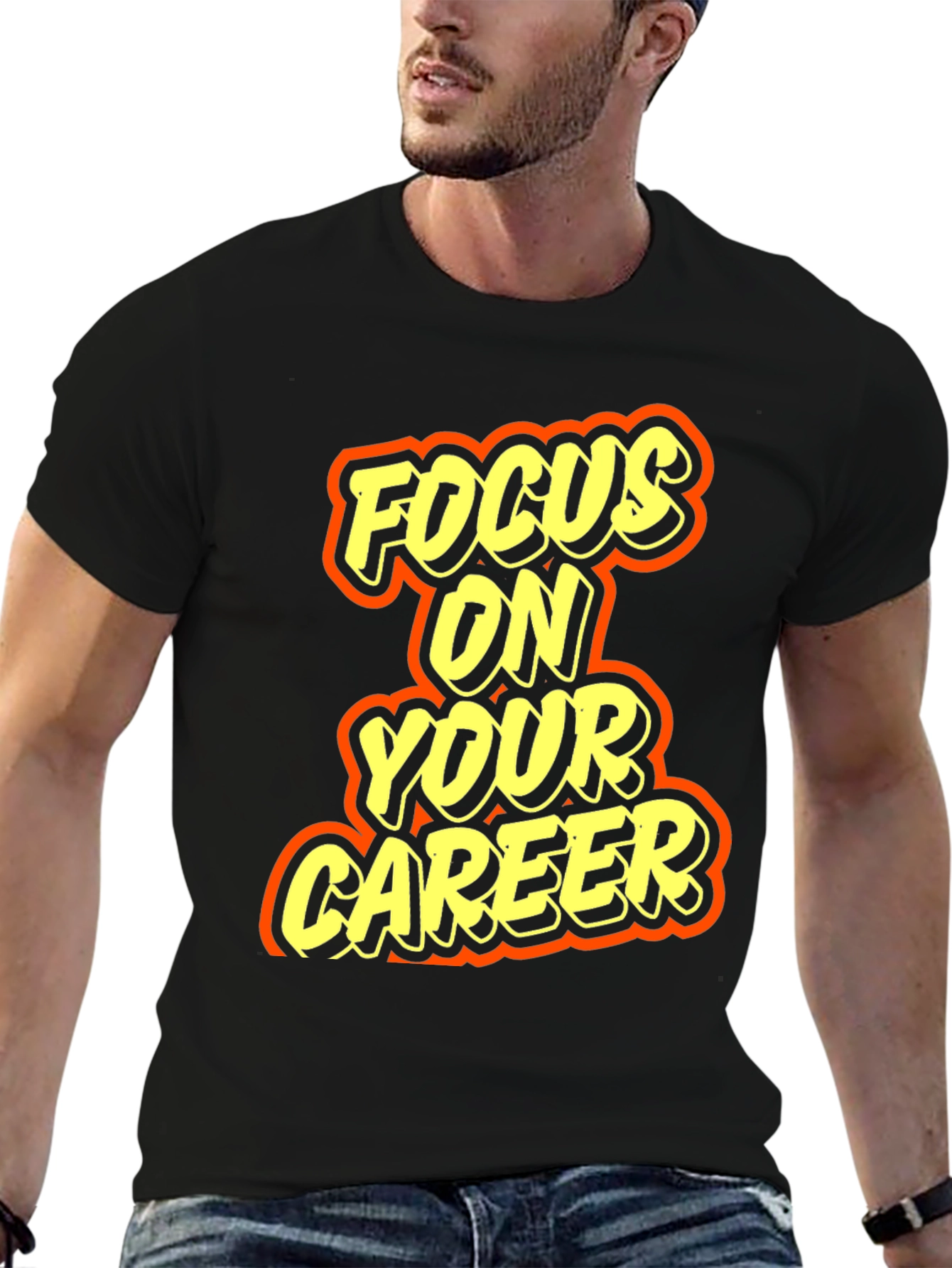Focus On Your Career Graphic Tee - Black