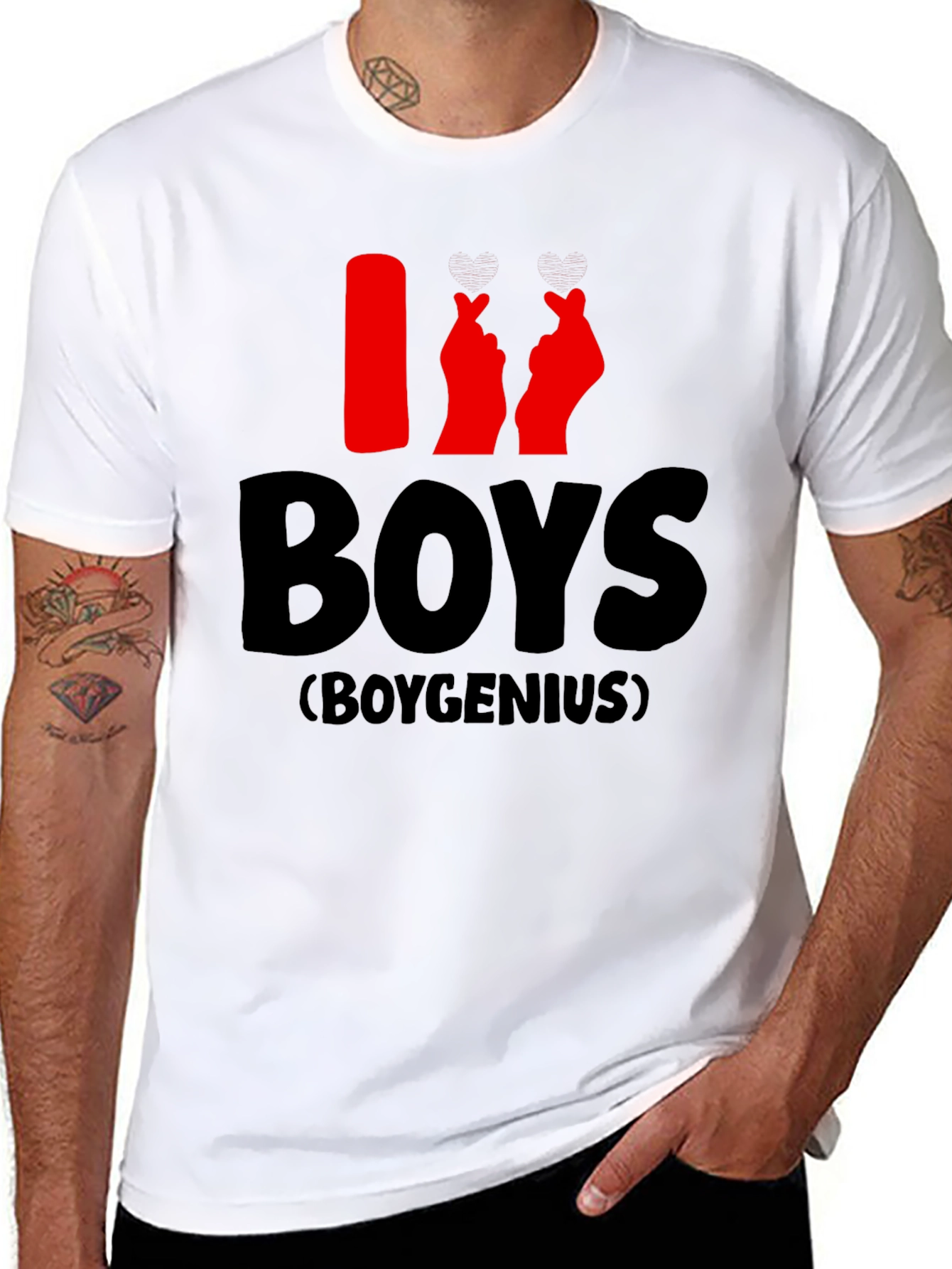 I Heart Boys T-Shirt - Boygenius Design