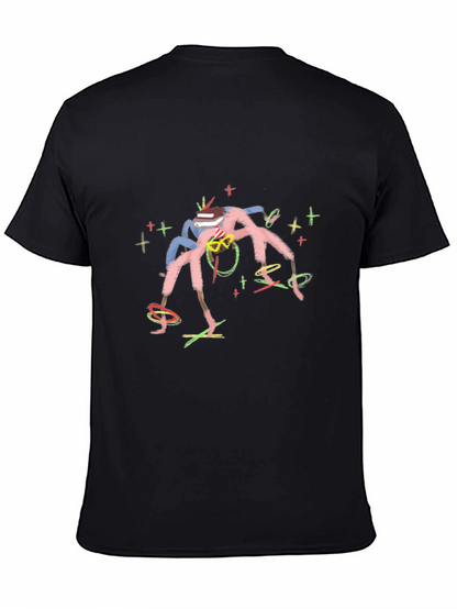 Abstract Art Graphic Print Black T-Shirt