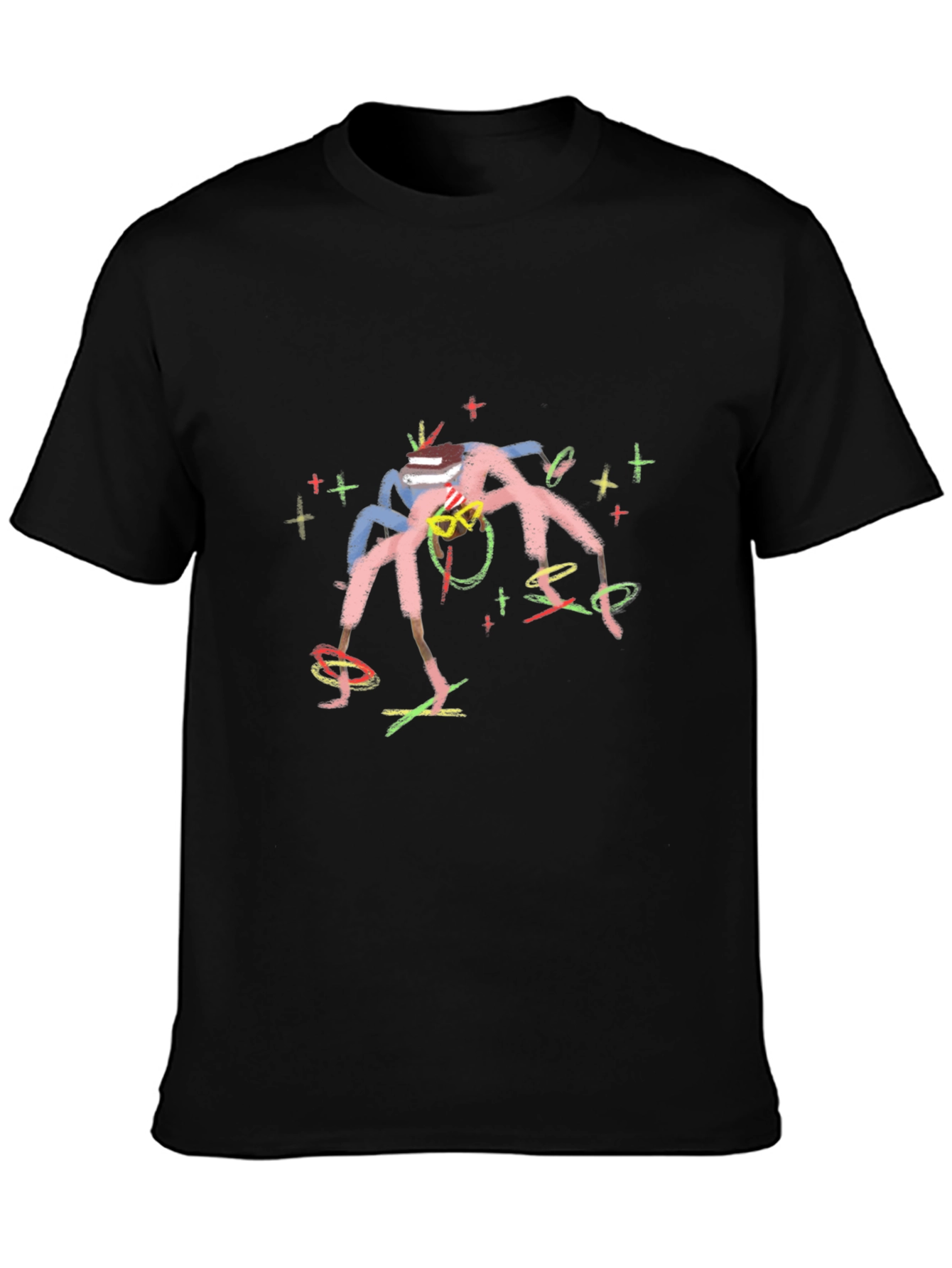 Abstract Art Graphic Print Black T-Shirt