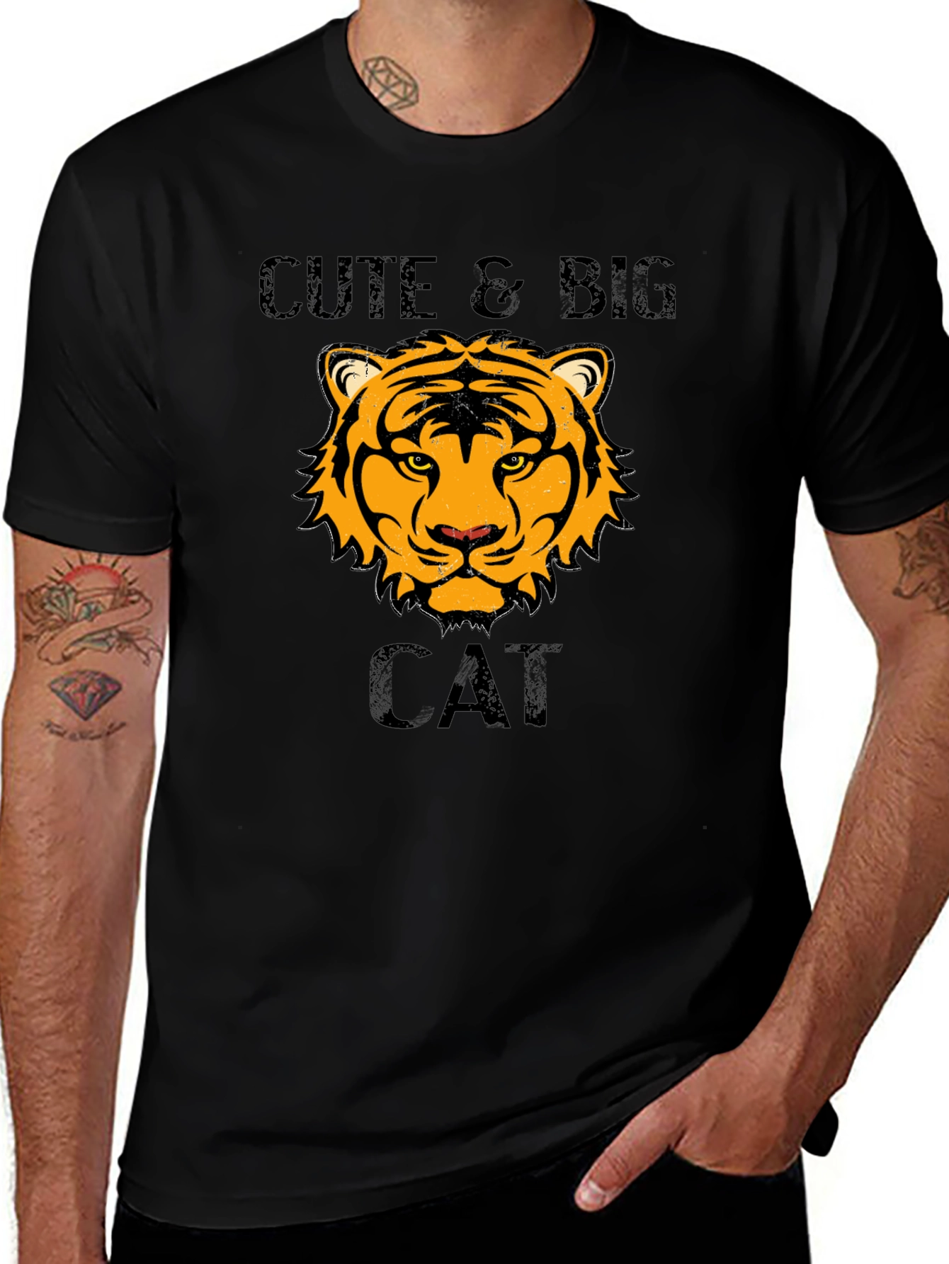 Cute & Big Cat T-Shirt - Tiger Design