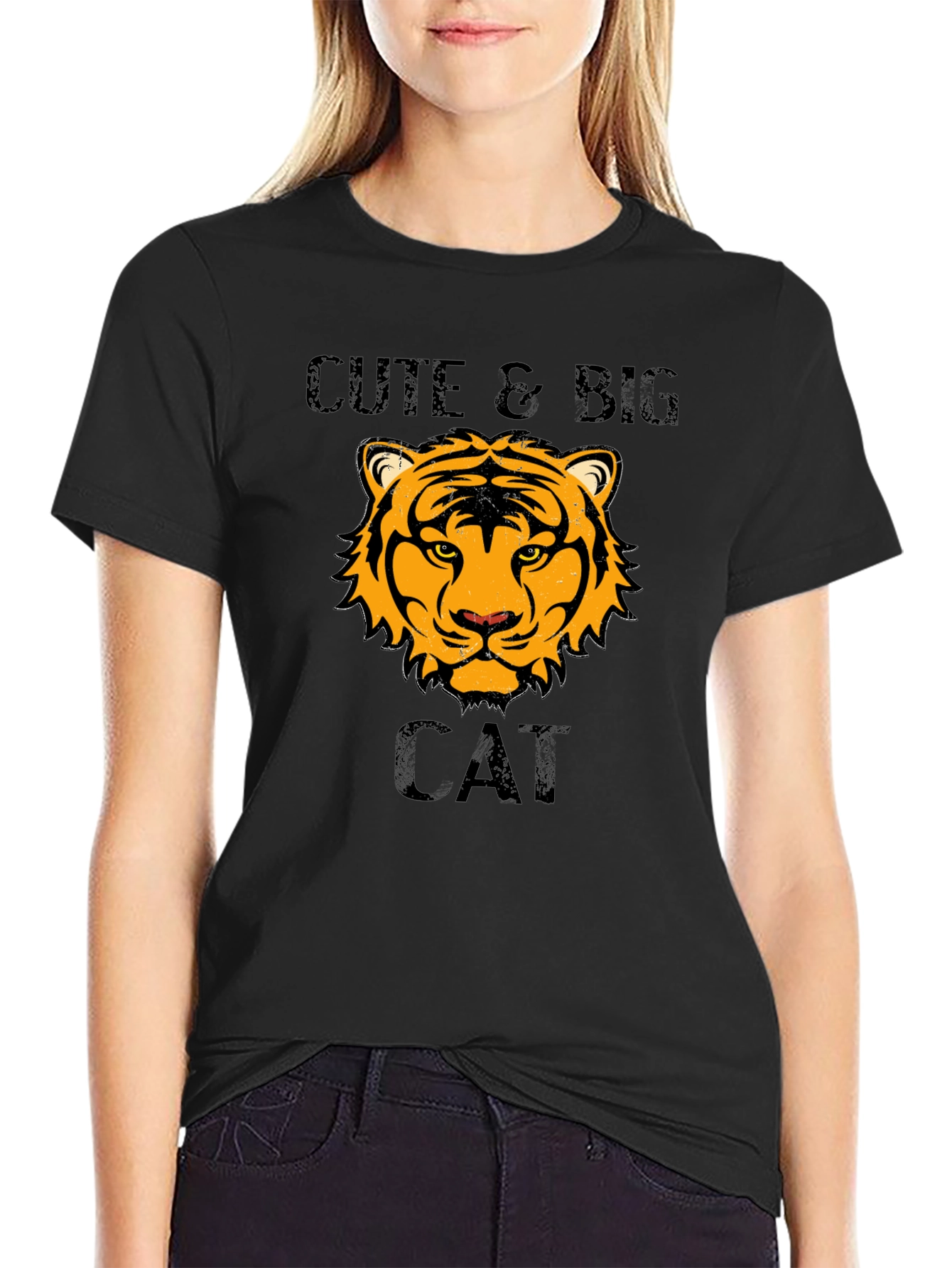 Cute & Big Cat T-Shirt - Tiger Design