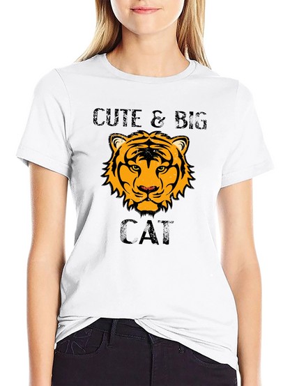 Cute & Big Cat T-Shirt - Tiger Design
