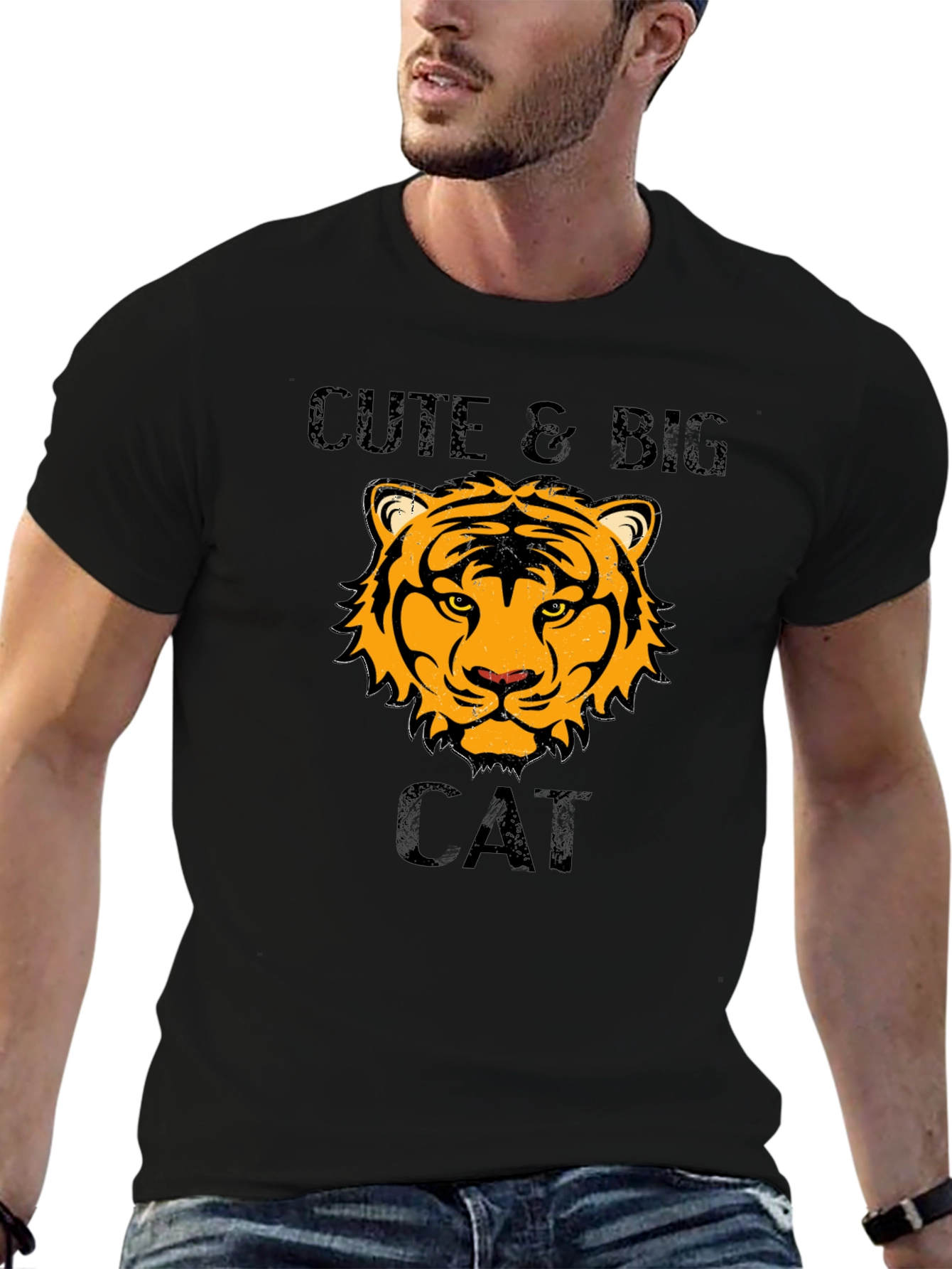 Cute & Big Cat T-Shirt - Tiger Design