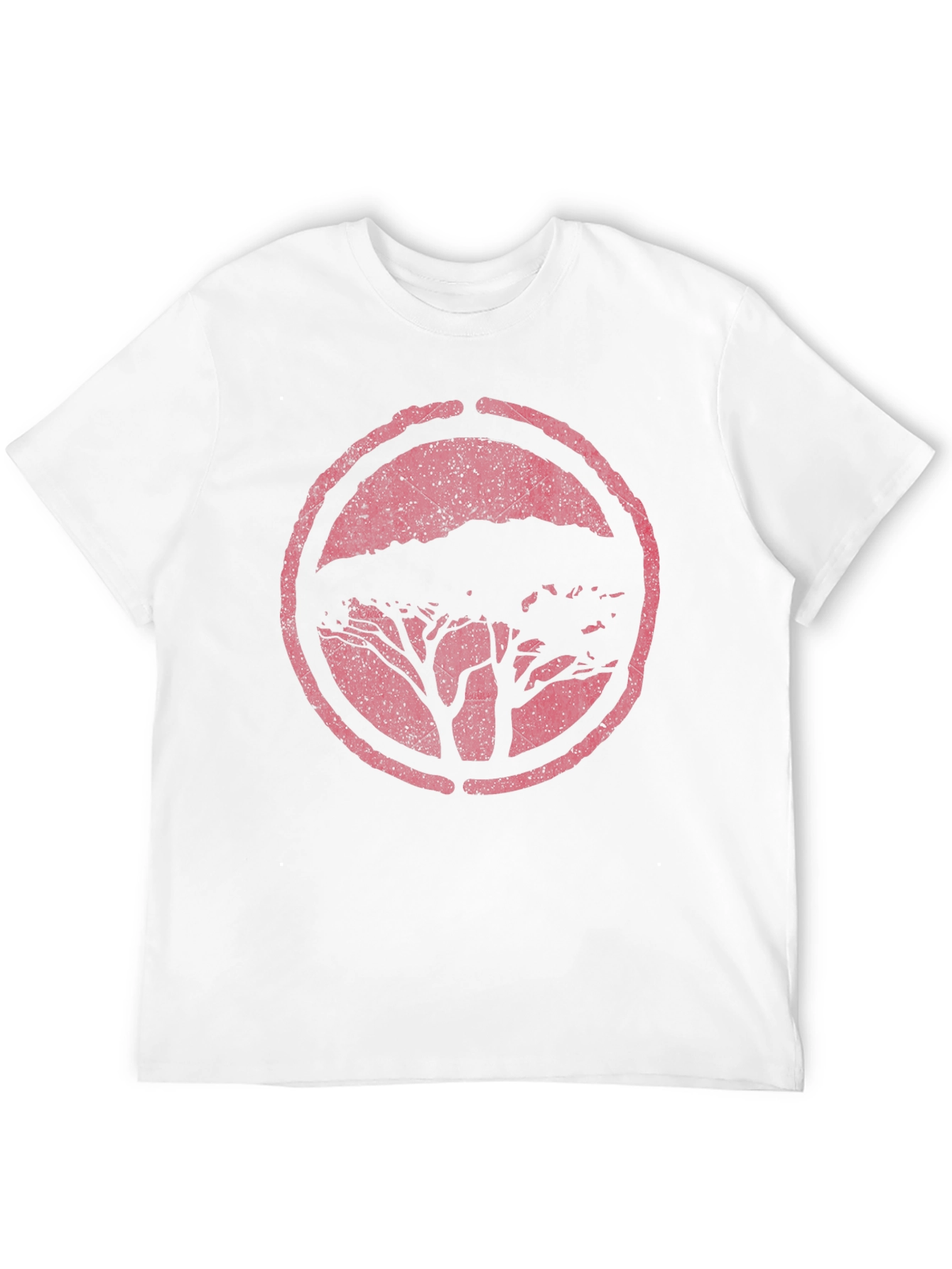 Black T-Shirt with Distressed Tree Circle Graphic