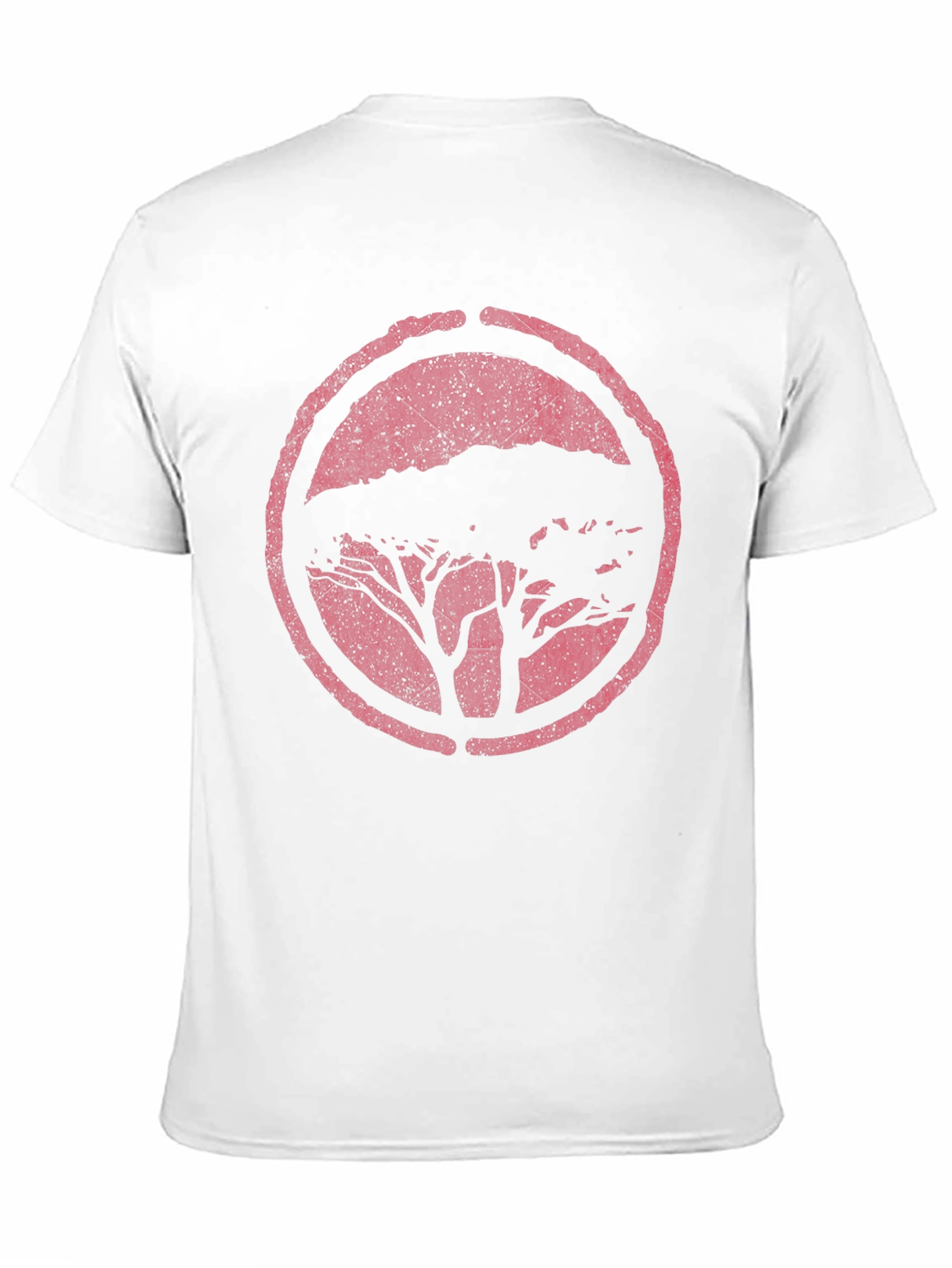 Black T-Shirt with Distressed Tree Circle Graphic