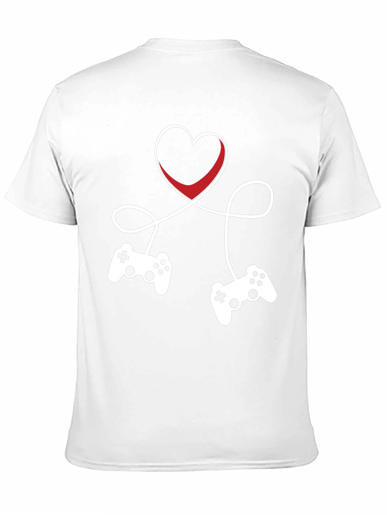 Gamer Love T-Shirt - Heart Connected Controller Design
