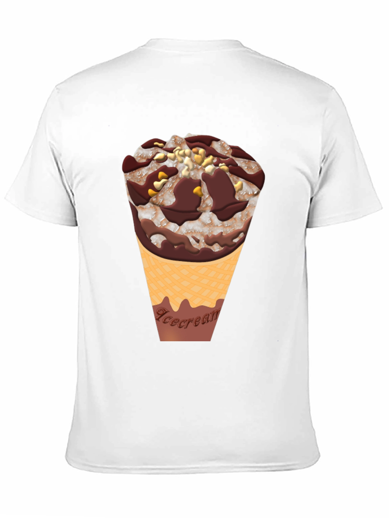 Ice Cream Cone Graphic Tee - Black Cotton Blend