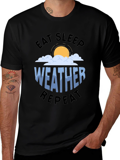 Eat Sleep Weather Repeat Graphic Tee
