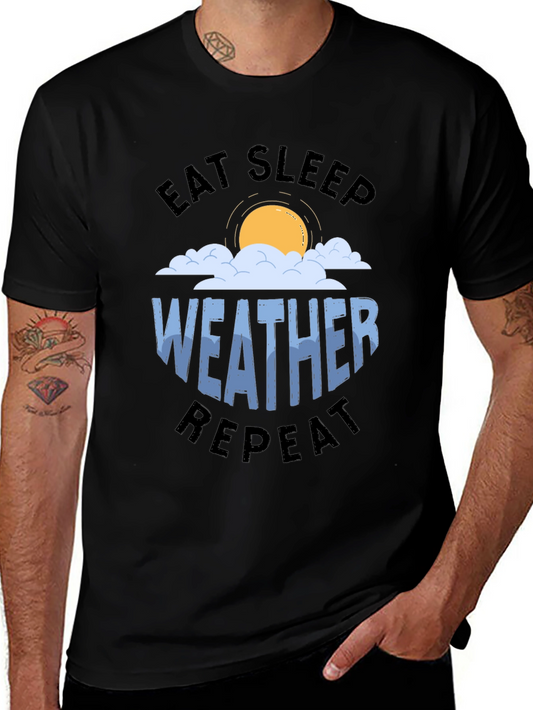 Eat Sleep Weather Repeat Graphic Tee