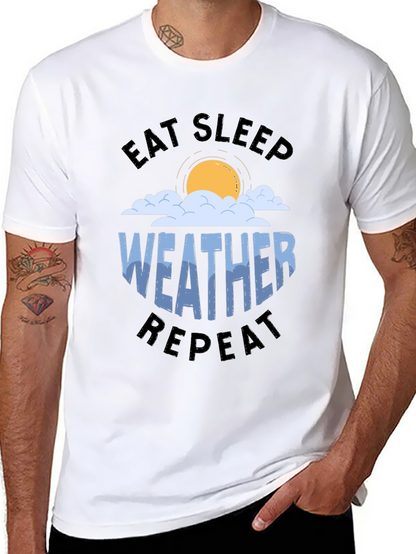 Eat Sleep Weather Repeat Graphic Tee