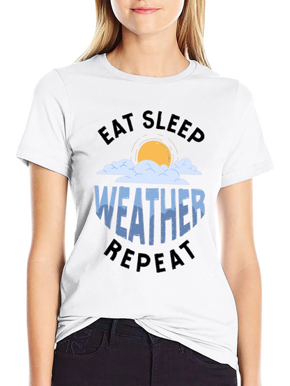 Eat Sleep Weather Repeat Graphic Tee