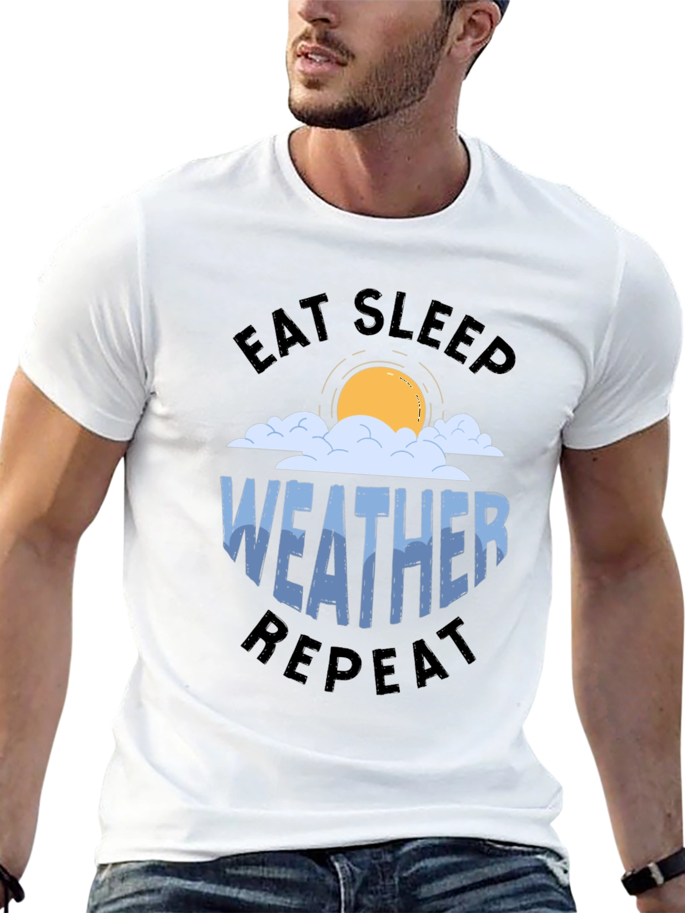 Eat Sleep Weather Repeat Graphic Tee