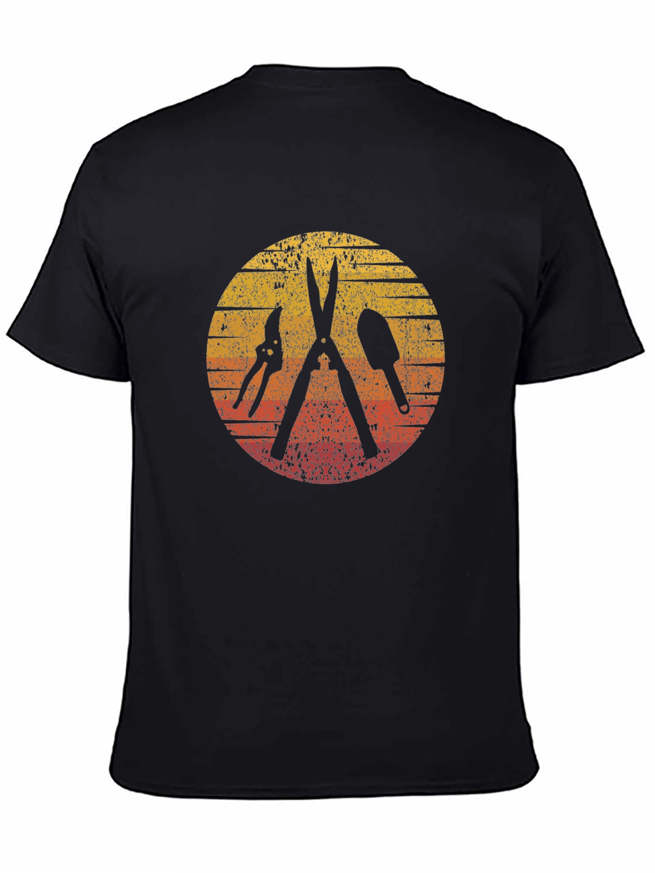 Gardening Tool Silhouette Graphic Tee - Black