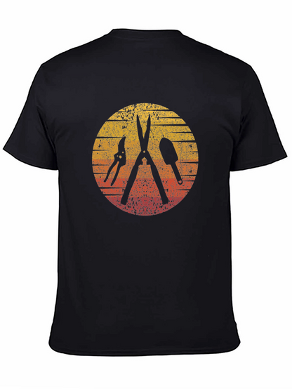 Gardening Tool Silhouette Graphic Tee - Black
