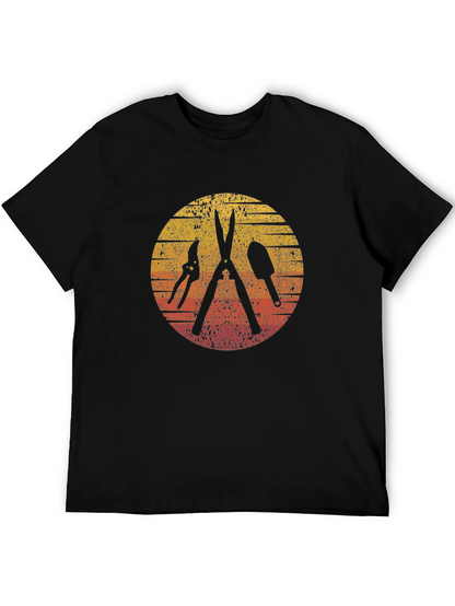 Gardening Tool Silhouette Graphic Tee - Black