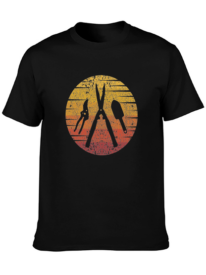 Gardening Tool Silhouette Graphic Tee - Black