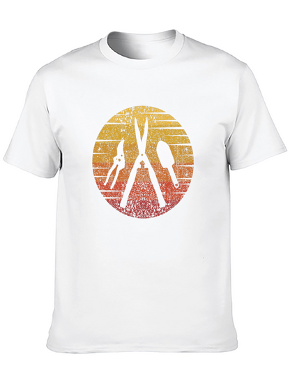 Gardening Tool Silhouette Graphic Tee - Black