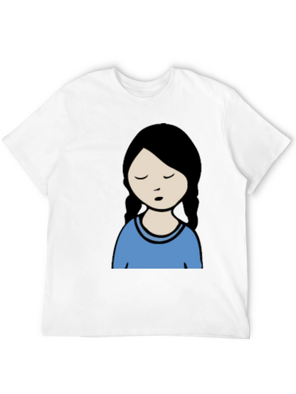 Cartoon Girl Graphic Black T-Shirt