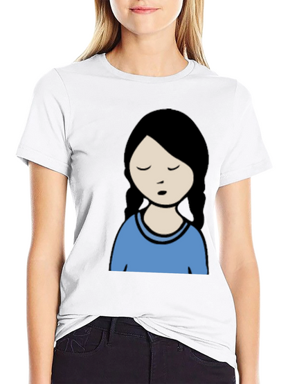 Cartoon Girl Graphic Black T-Shirt