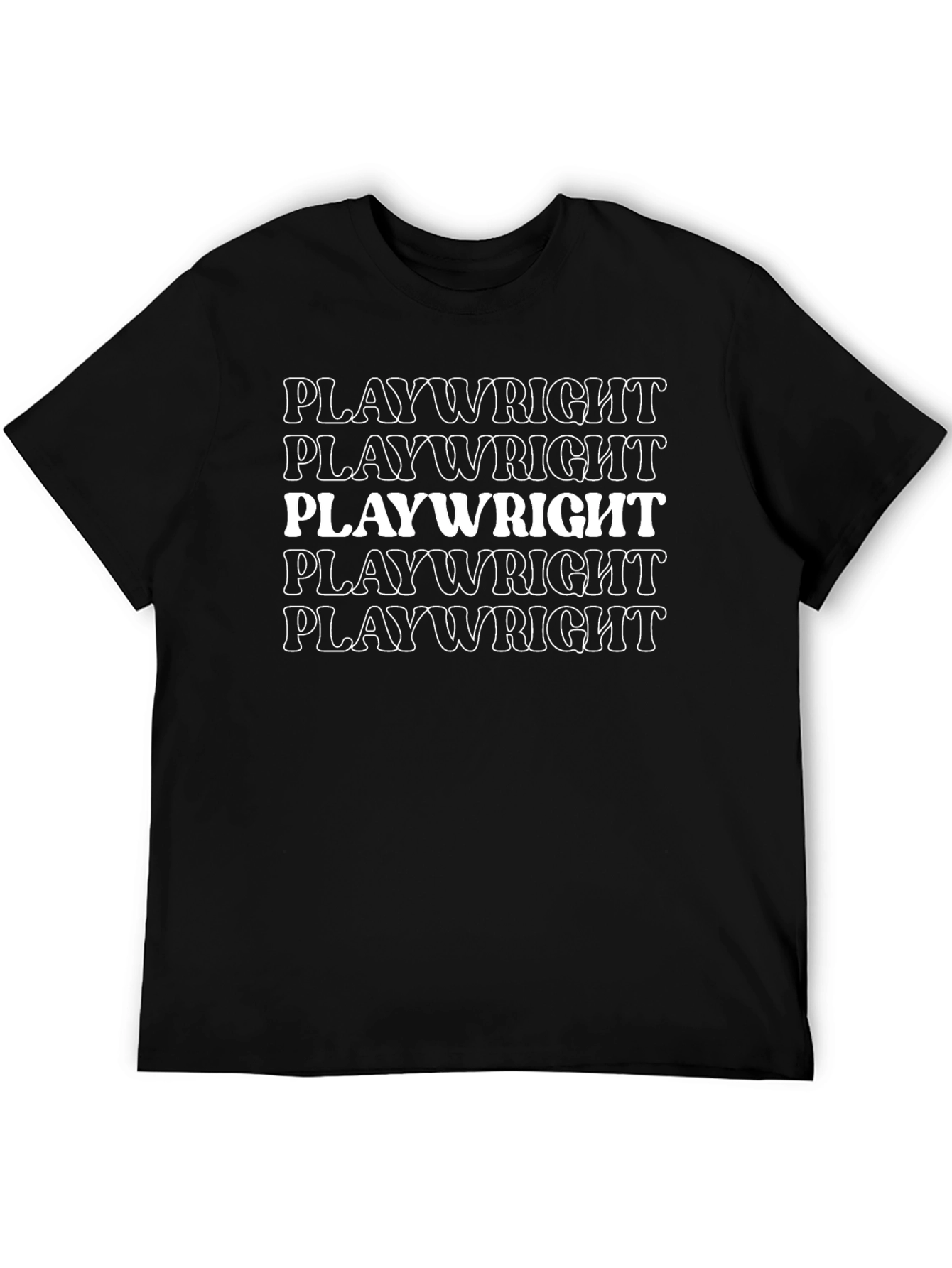 Playwright Tee - Black Crew Neck Graphic T-Shirt