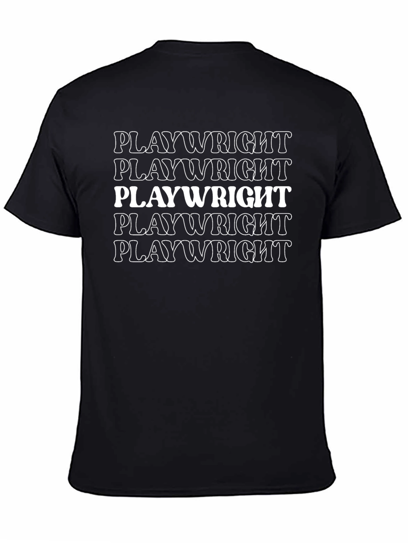 Playwright Tee - Black Crew Neck Graphic T-Shirt