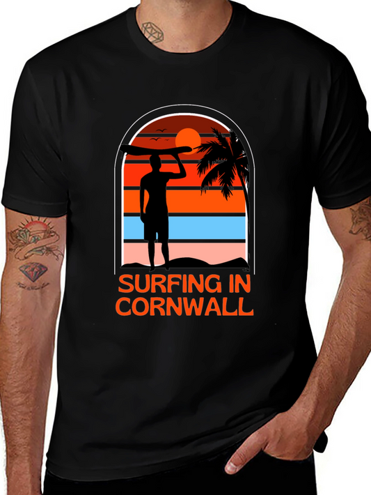 Surfing in Cornwall Graphic Tee - Beach Vibes