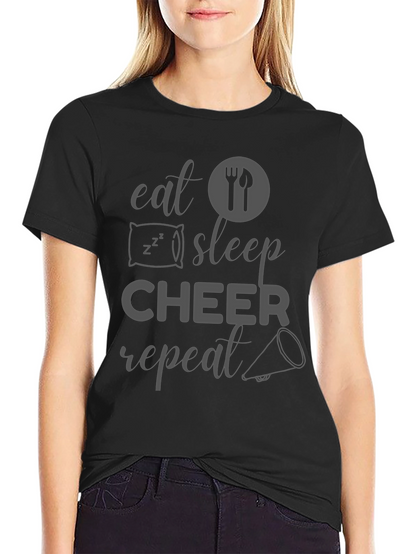 Eat Sleep Cheer Repeat Graphic T-Shirt