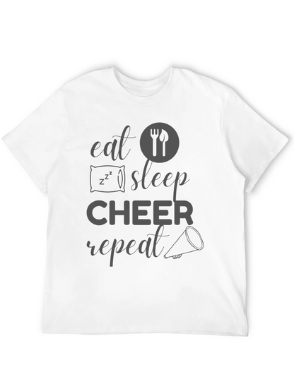 Eat Sleep Cheer Repeat Graphic T-Shirt