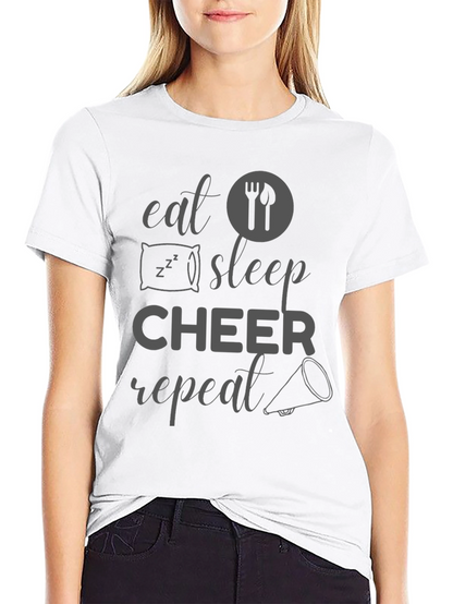 Eat Sleep Cheer Repeat Graphic T-Shirt