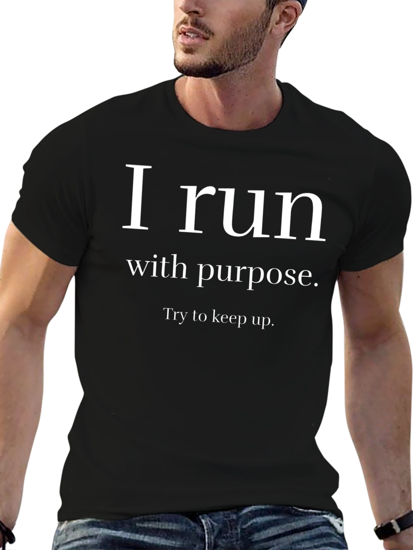 Motivational Running T-Shirt: I Run With Purpose