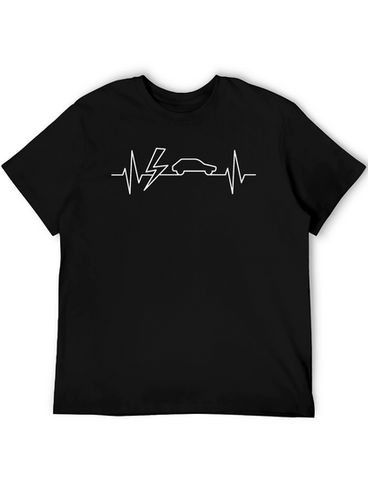 Electric Car Heartbeat T-Shirt - Modern Style