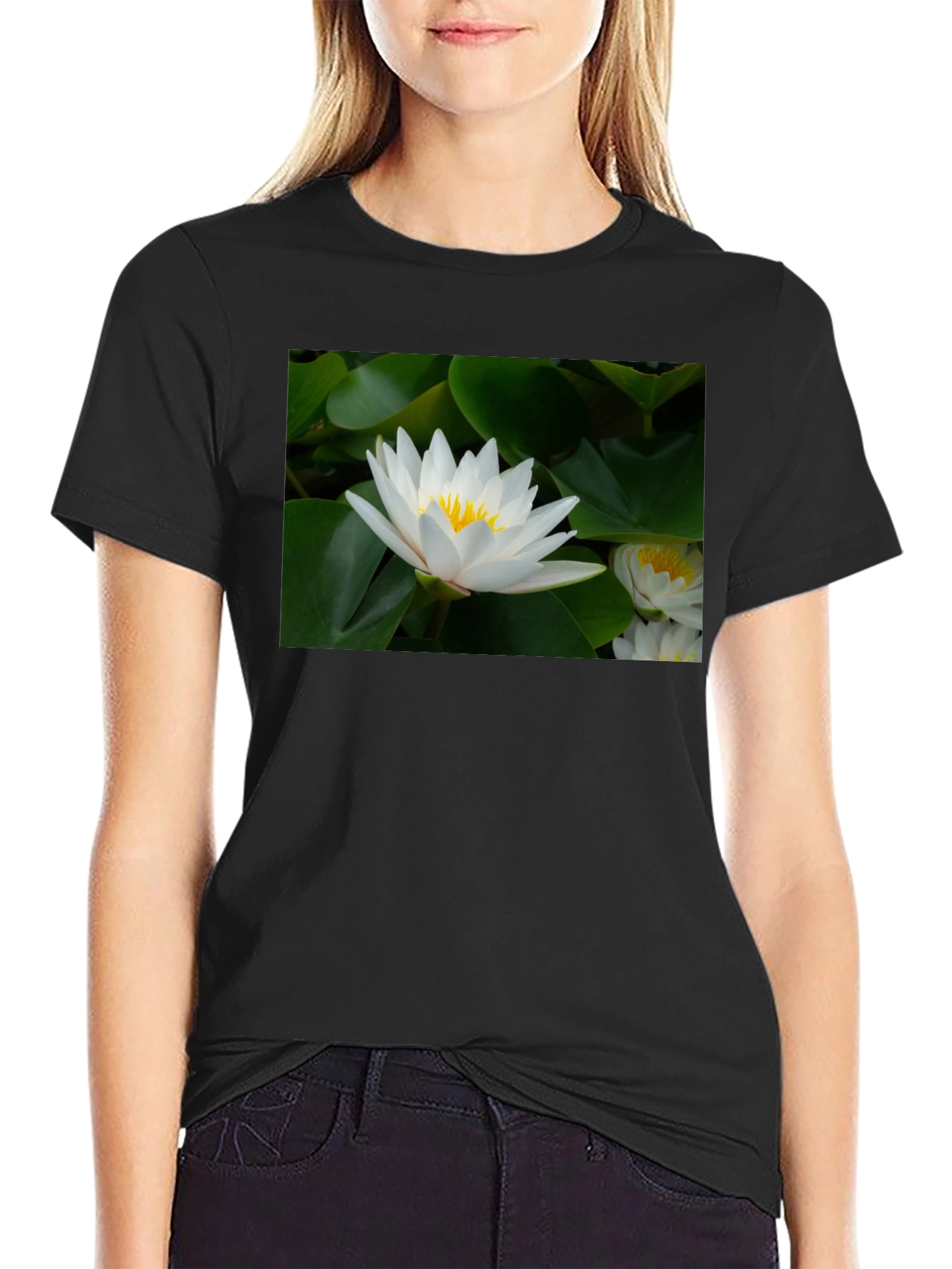 Lotus Flower Black T-Shirt